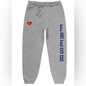 Fresh Love Men Varsity Sweatpants with Blue Lettering
